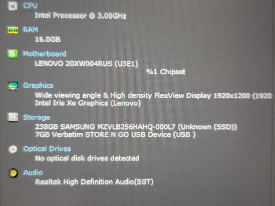 Lenovo ThinkPad X1 Carbon Gen 9 i7-1185G7 16 RAM 256GB NVMe  Touch Screen β Lap200