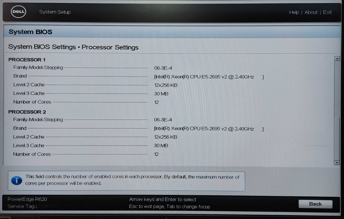 Dell PE R620 1U 4x2.5", 2x Xeon E5-2685v2 2.40GB, 256GB DDR3, H310 Mini Q