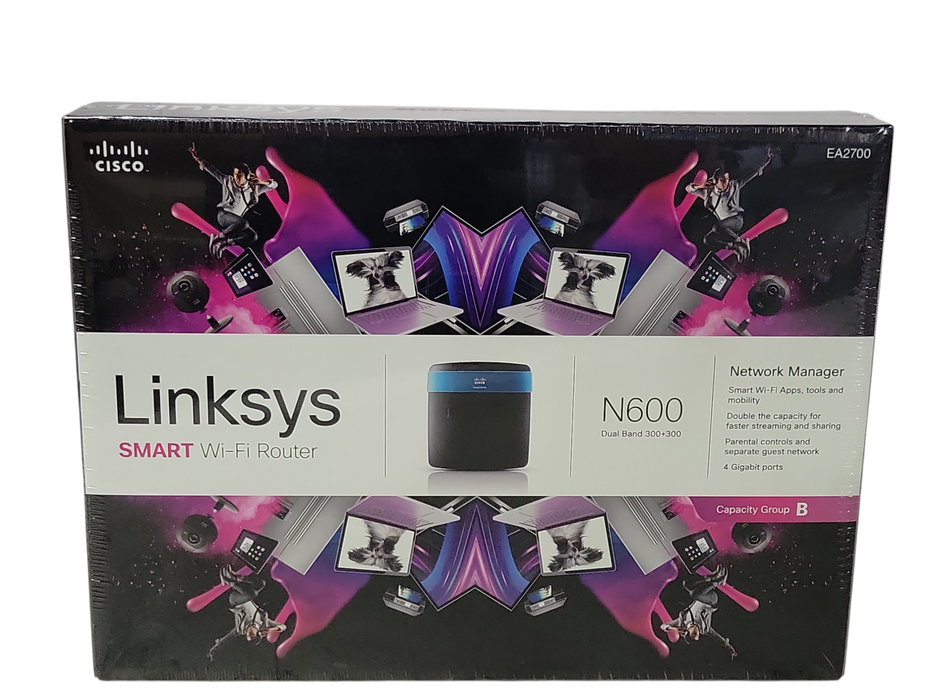 New Linksys Smart Wi-Fi Router N600 Dual Band 300+300 EA2700 Q_