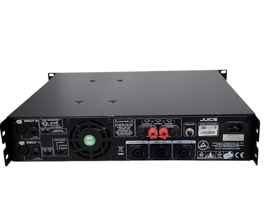 Tapco Juice J-800 Commercial Power Amplifier, REAd _