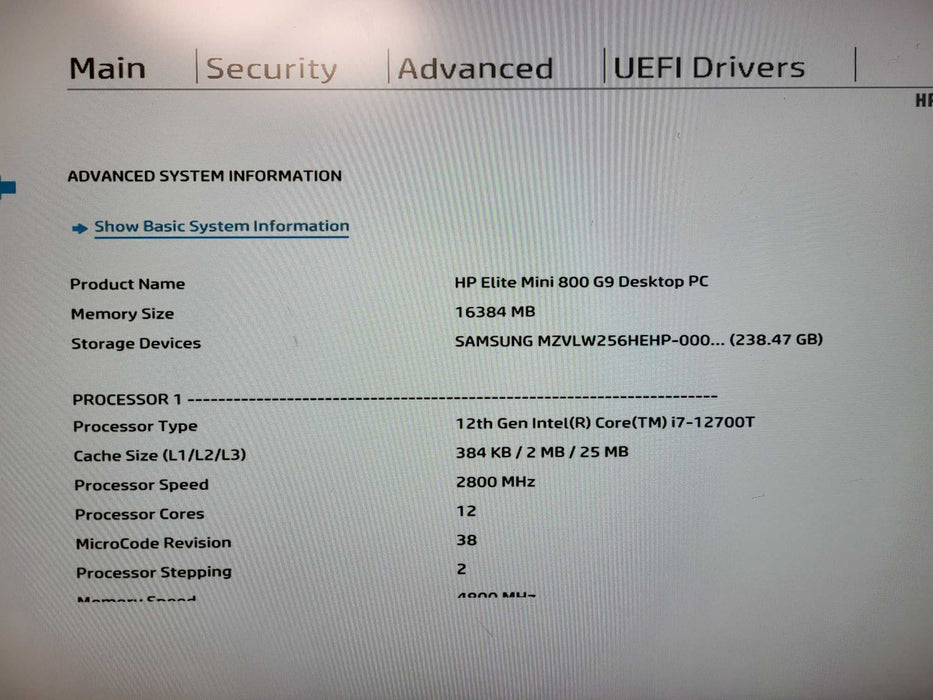 HP Elite Mini 800 G9 Desktop | Intel Core i7-12700T, 16GB DDR5, 256GB NVMe $