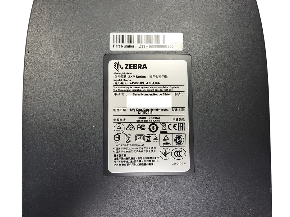 ZEBRA ZXP SERIES 1 USB ID CARD THERMAL PRINTER READ $