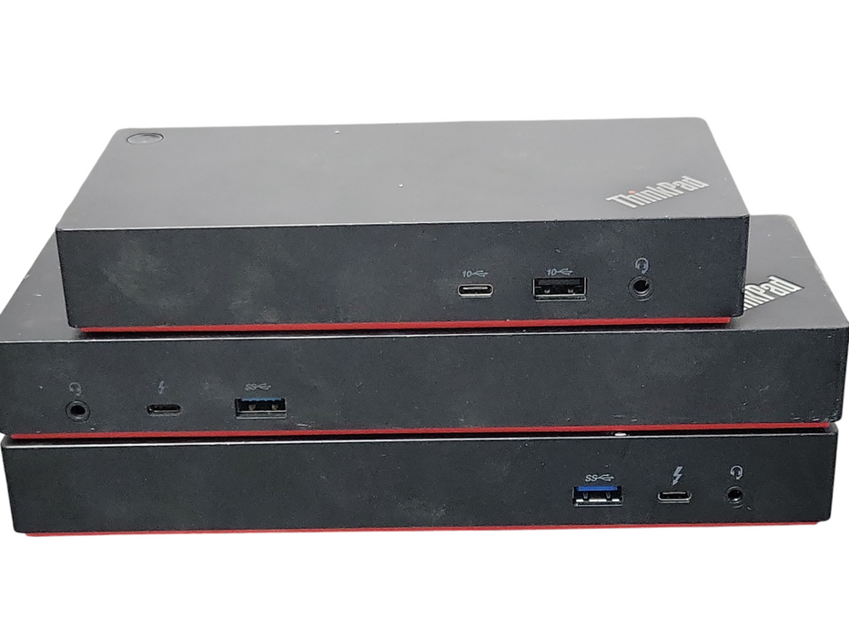 Lot of 3x Assorted model Lenovo Docking Stations, READ _