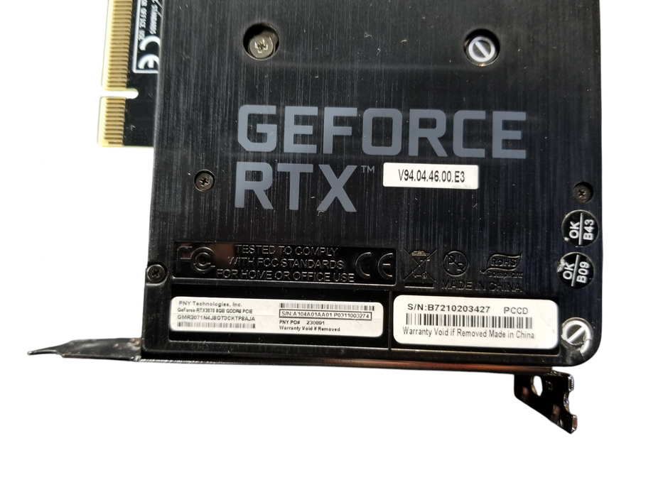 PNY NVIDIA GeForce RTX 3070 8GB GDDR6 GPU | Repair / Parts READ