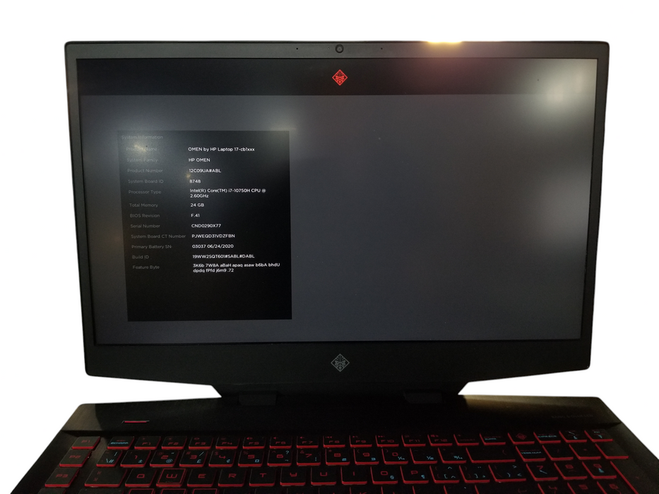 HP Omen 17 Gaming Laptop Intel i7-10750H, 24GB RAM, GTX1660 Ti, 512GB NVMe  Lap200
