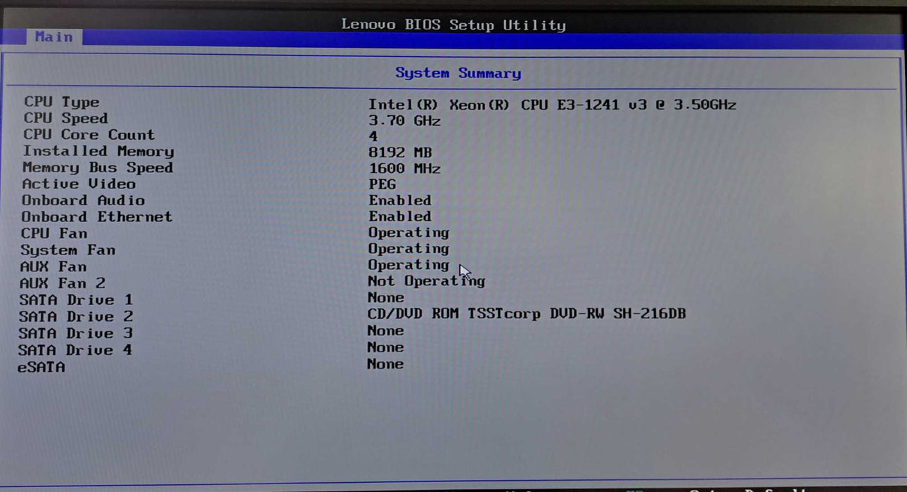 Lenovo ThinkStation P300 | Xeon E3-1241 @ 3.50GHz 4C, 8GB Ram, Quadro K600