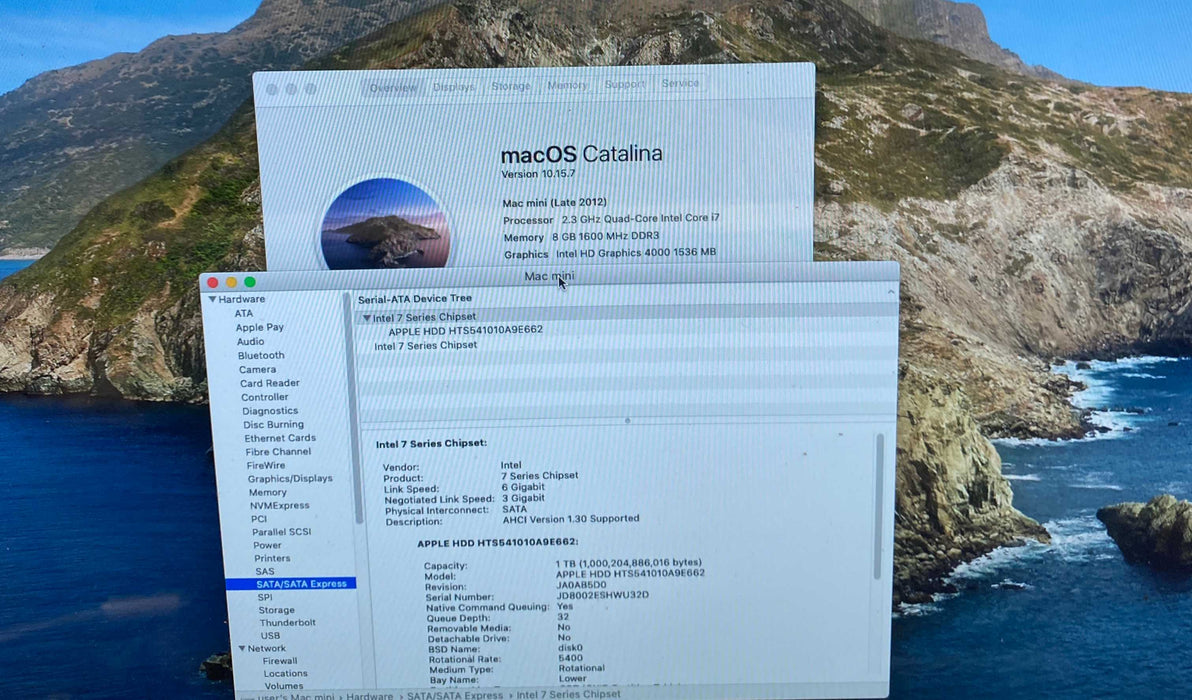 Apple Mac Mini Late 2012 Quad-Core i7-3615QM 8GB RAM 1TB HDD