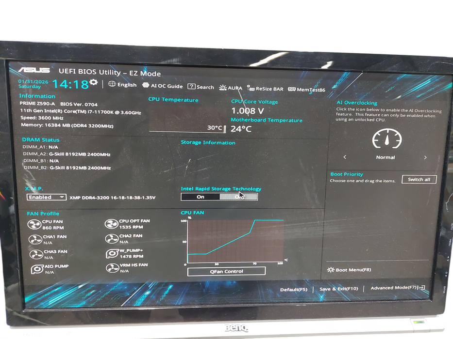 Corsair Custom Case ( No Glass ) Intel Core i7 117000K at 3.6GHz Gaming PC  =