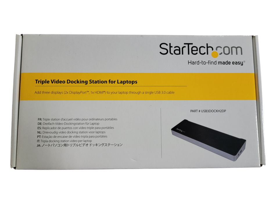 StarTech Triple-Monitor USB 3.0 Docking Station - Black/Silver (USB3DOCKH2D Q