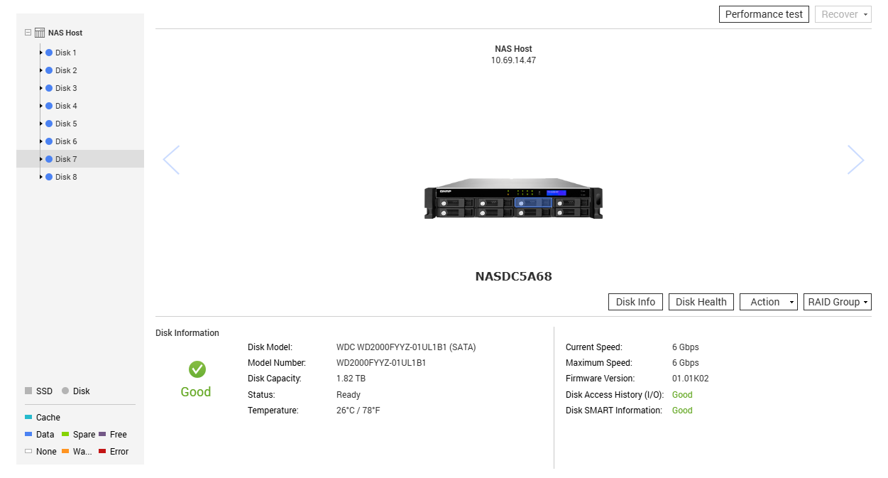 QNAP TS-869U-RP 8 Bay Diskless Network Attached Storage, 8x 2TB HDDs