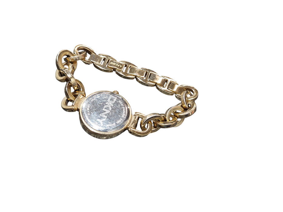 ladies DKNY gold tone link watch NY-2134 =