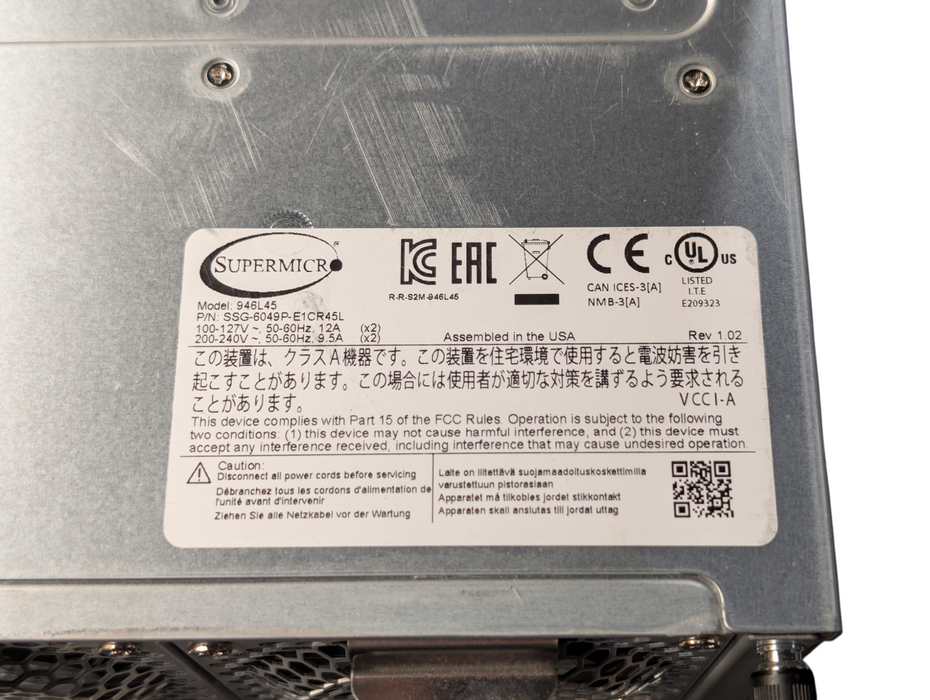 Supermicro 946L45 X11DSC+ 2x Xeon Silver 4110 64GB RAM  -