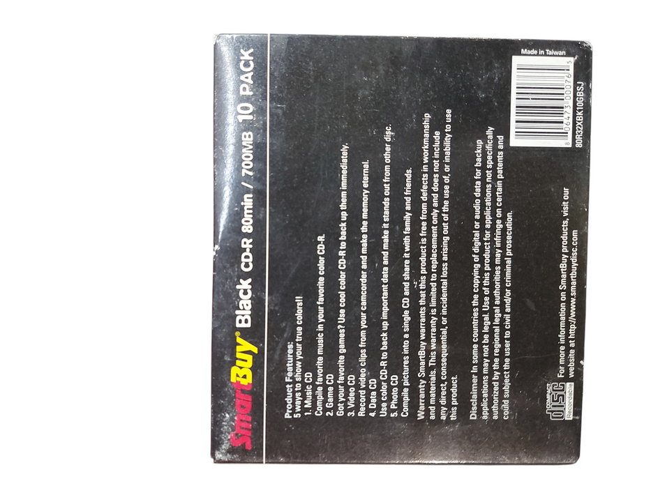 SmartBuy Black CD-R Multi Speed 32X 80min / 700MB 10 Pack