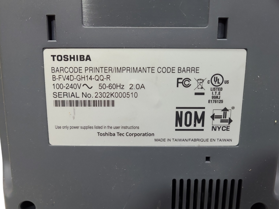 Toshiba B-FV4D-GH14-QQ-R Barcode Printer USB