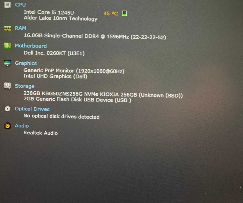 Dell Latitude 5430 Core i5-1245U@1.60GHz 16GB RAM 256GB SSd READ!  Lap200