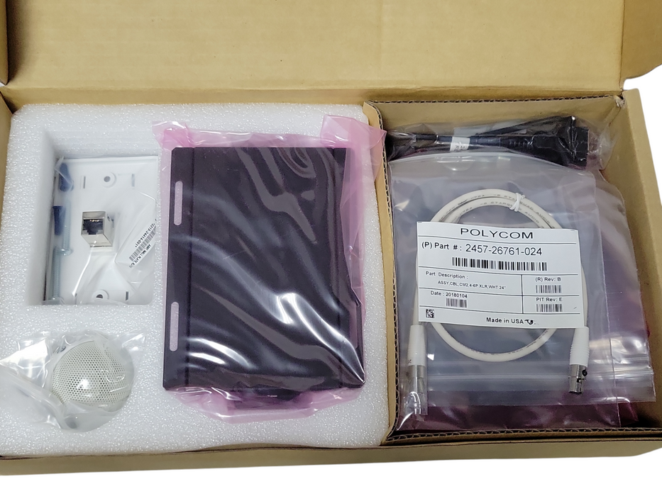 Open-Box Polycom White MIC3 Ceiling Mount Mic Array 2215-26927-001 _