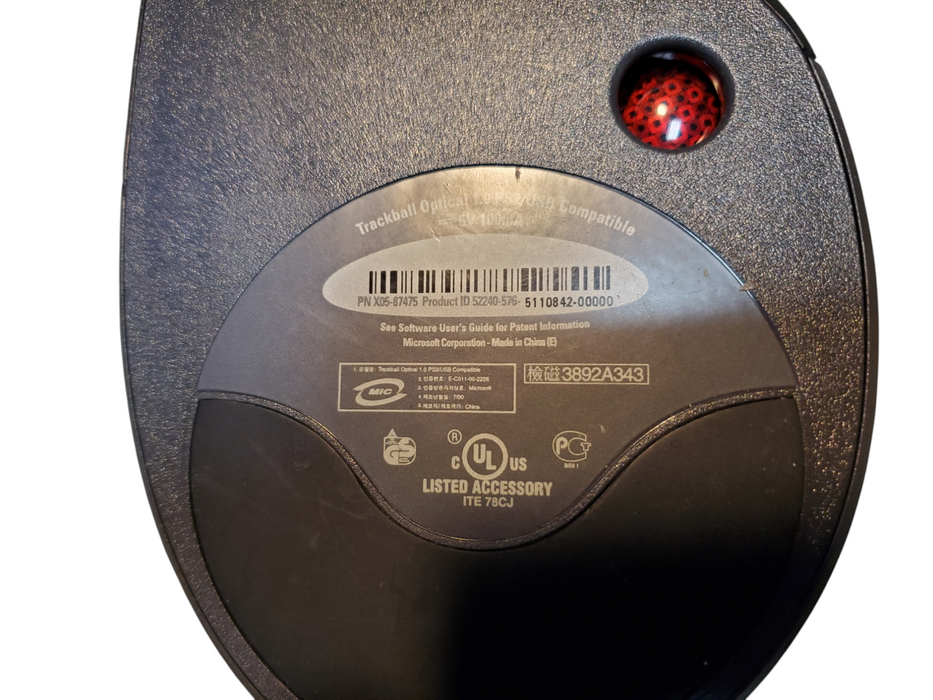 Microsoft Trackball Optical 1.0 X05-874575 Gray PS/2 USB Wired Mouse