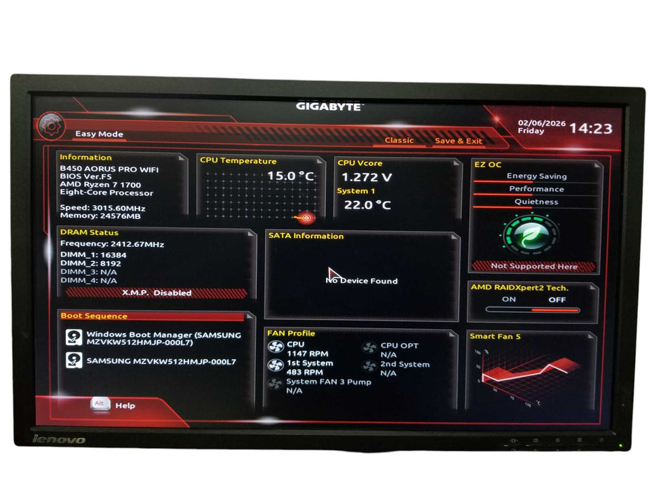 Custom PC AORUS B450 PRO WiFi, Ryzen 7 1700, GTX 1080-11GB GPU, 24GB RAM