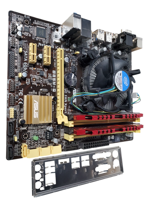 ASUS B85M-G Socket LGA1150 Motherboard With i3-4130 8gb ram  I/O Shield