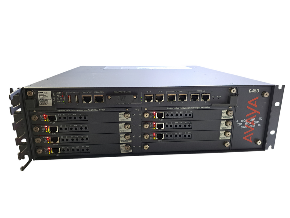 Avaya G450 Chassis w/ 7x MM710B & 1x MB450 Modules | 2x PSU's