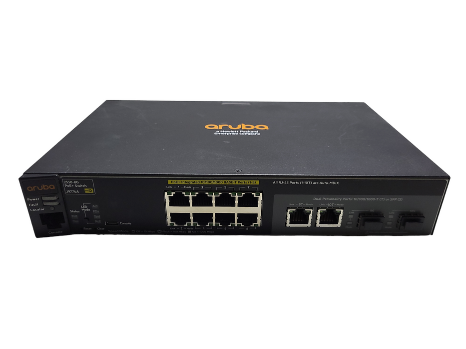 HPE 2530-8G-PoE+ Managed Switch 8 PoE+ J9774A $