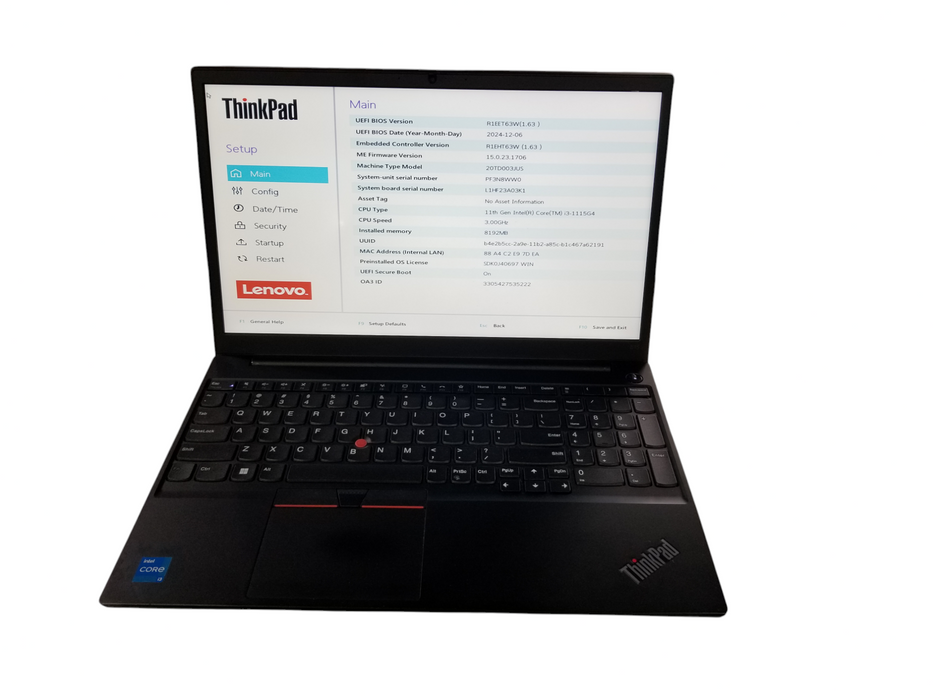 LENOVO ThinkPad E15 Gen2 | Core i3-1115G4 8GB RAM, 256GB NVMe + PWR ADPTR  Lap200
