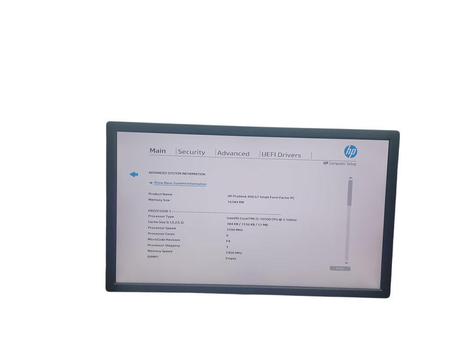 HP ProDesk 400 G7 SFF i5 - 10500 @ 3.10GHz 16GB DDR4 Ram No HDD Qθ