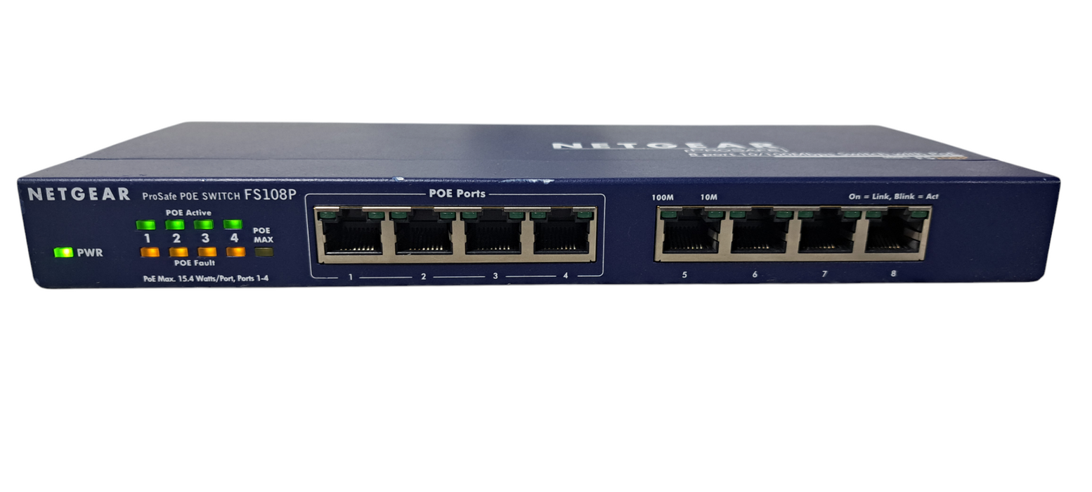 Netgear FS108Pv3 ProSAFE 8-Port 10/100 Mbps Fast Ethernet Switch with PoE