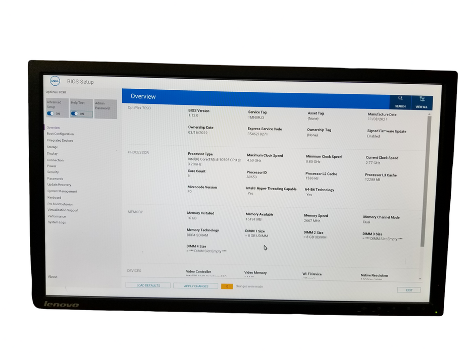 Dell OptiPlex 7090 SFF Core i5-10505 @3.20GHz 16GB DDR4, 256GB NVMe *READ*