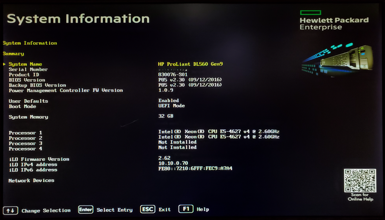 HP ProLiant DL560 Gen9 2x Xeon E5-4627 v4 32GB DDR4 P440ar - No HDD