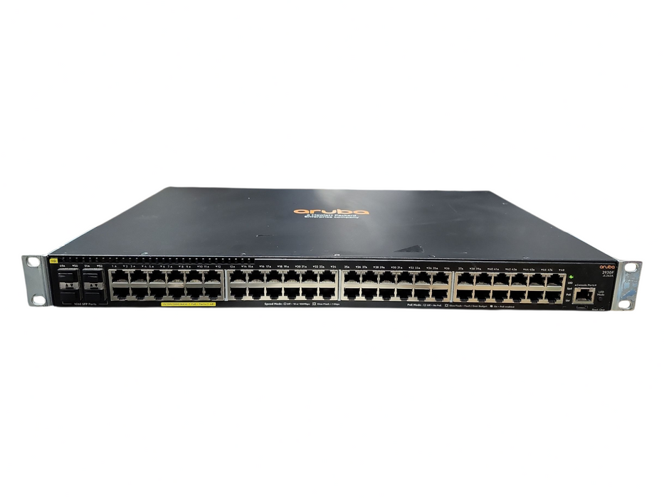 Aruba 2930F JL262A 48-port Gigabit PoE+ 370w 4x SFP Network Switch w/ Ears
