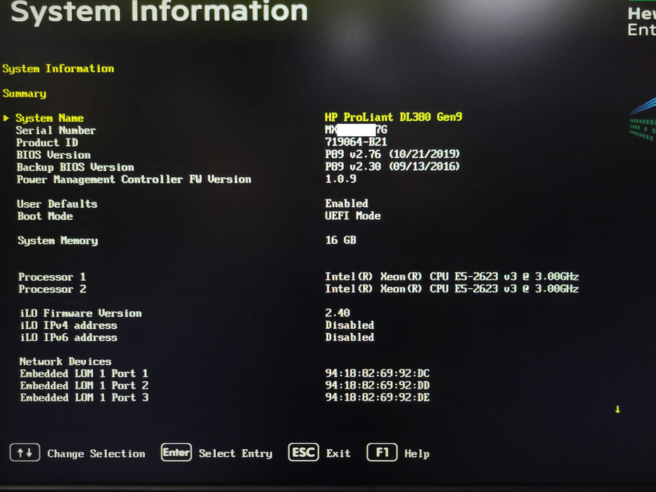 HP ProLiant DL380 Gen9 2x E5-2623v3 3.0GHz, 16GB DDR4, P440ar, 2xPSU, READ _