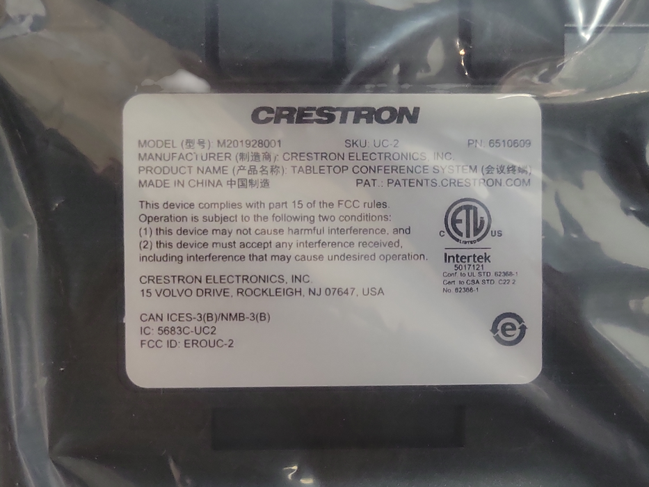 Open-Box Crestron UC-2 Tabletop Conference System Touch Control Panel Q_