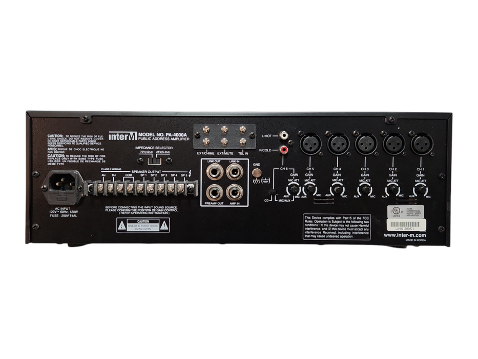 Inter-M AEI Rediffusion Proamp 120 PA-4000A Public Address Amplifier, READ