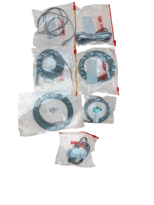 Lot 7x Assorted Grey RJ12 Flat Telephone line Cables