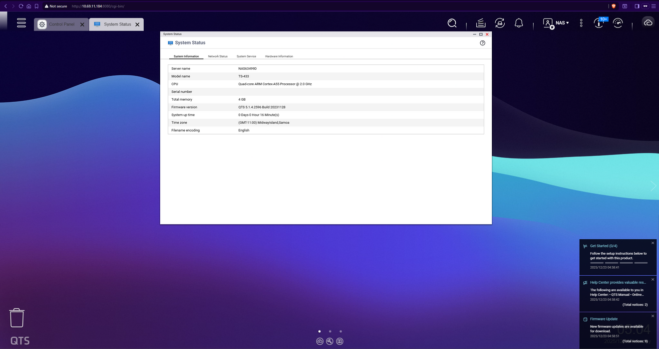 QNAP TS-433 4 Bay 4G RAM NAS w/ 4x 10TB HDDs & AC Adapter