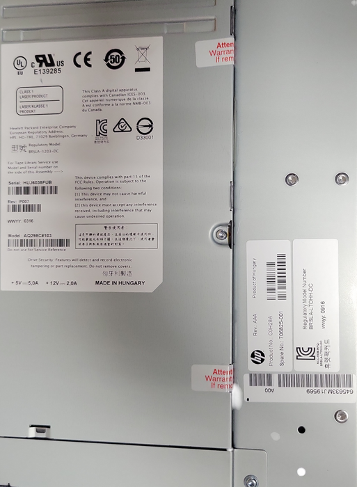 HP LTO-6 FC 8Gb Tape Drive AQ298C#103 C0H28A 706825-001 Q_