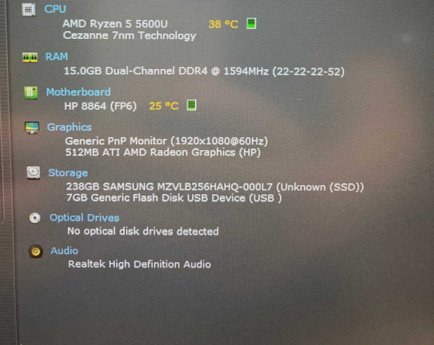 HP ProBook 455 G8 AMD Ryzen 5 5600U 2.3GHz 16GB RAM 256GB SSD  Lap200