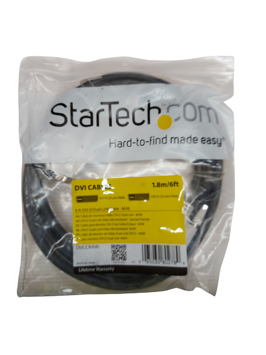 LOT 2x StarTech 6ft DVI-D Dual Link Cable - Male to Male