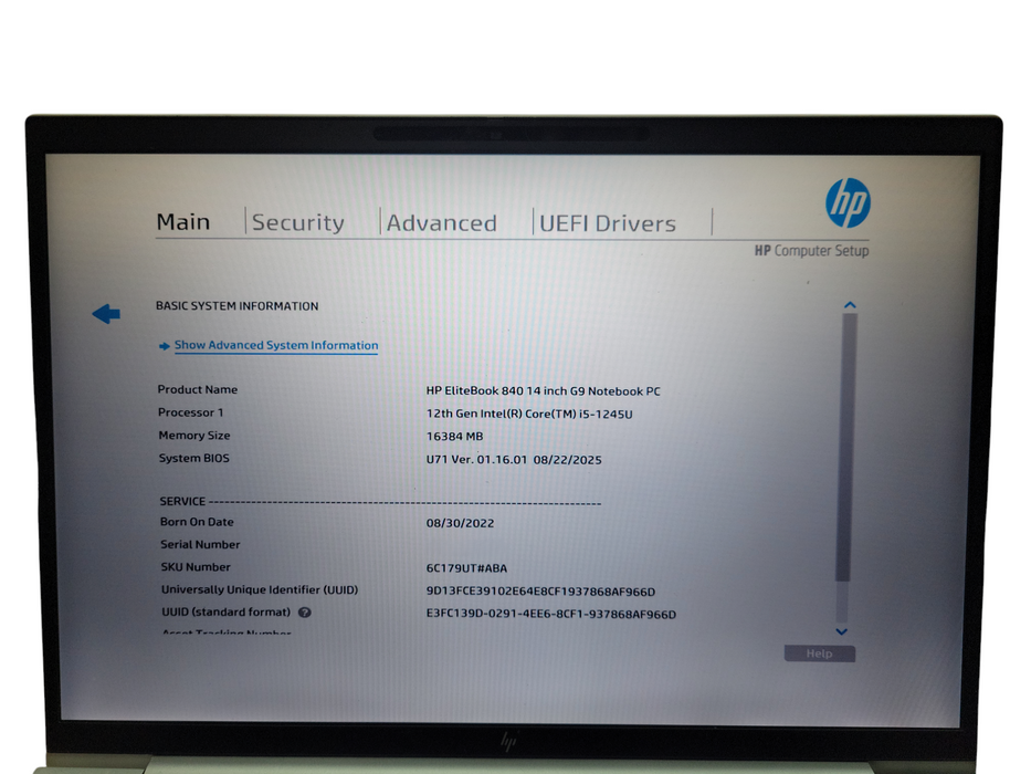 HP EliteBook 840 G9, Core i5-1245u, 16GB DDR4, 256GB SSD ! Lap200