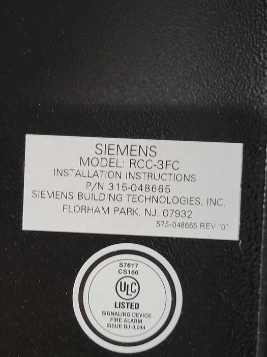 Siemens RCC-3 Fire Alarm Annunciator Command Center, READ _