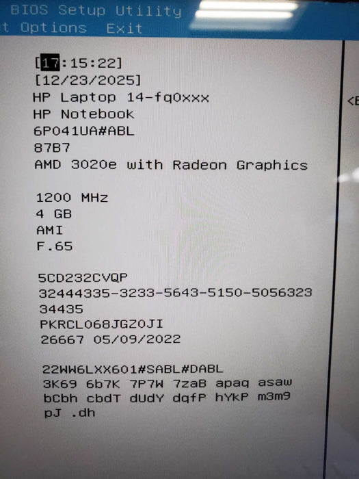 HP 14-fq0208ca 14" FHD IPS AMD 3020e 1.20 GHz 4GB RAM 64GB eMMC  Lap200