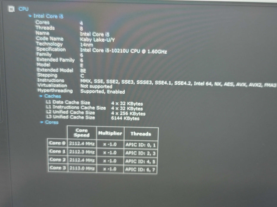 Lenovo ThinkPad X1 Carbon Gen 8 i5-10210U 16GB RAM 256GB NVMe  β Lap200