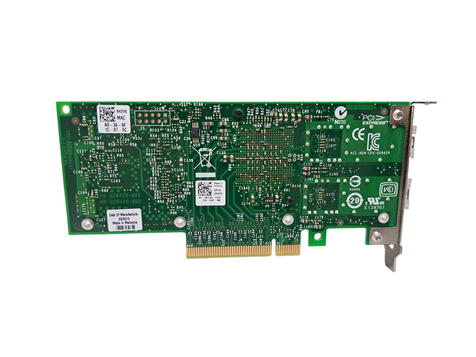 Dell 0942V6 Intel X520-DA2 Dual Port 10G SFP+ PCIe Adapter | Low Profile Q)