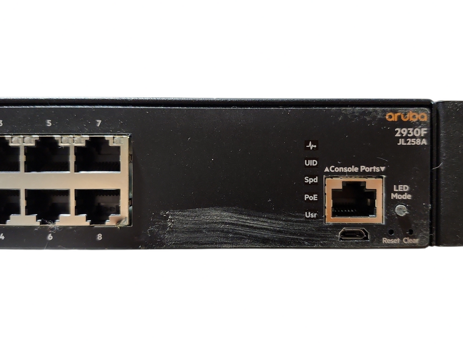 Aruba 2930F 8-Port w SFP+ w PoE+ Switch (JL258A), READ