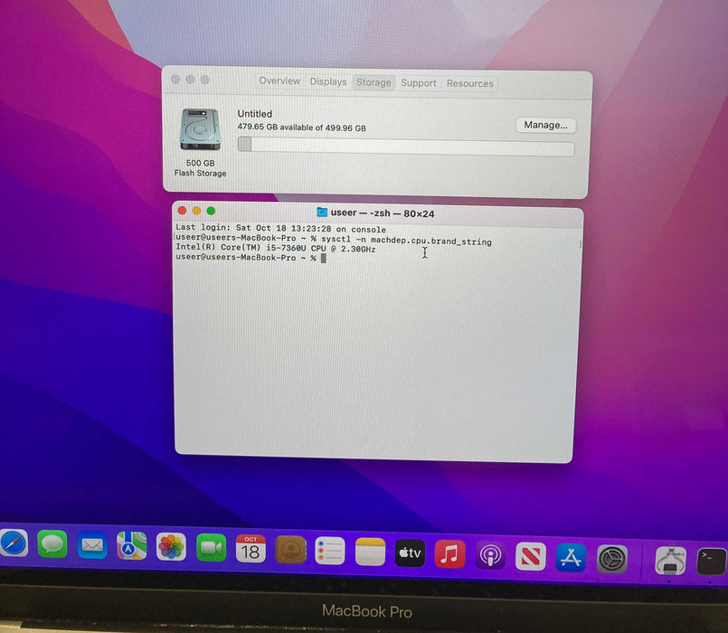 Apple MacBook Pro 13" 2017 i5-7360U 16GB 512SSD French Keyboard READ
