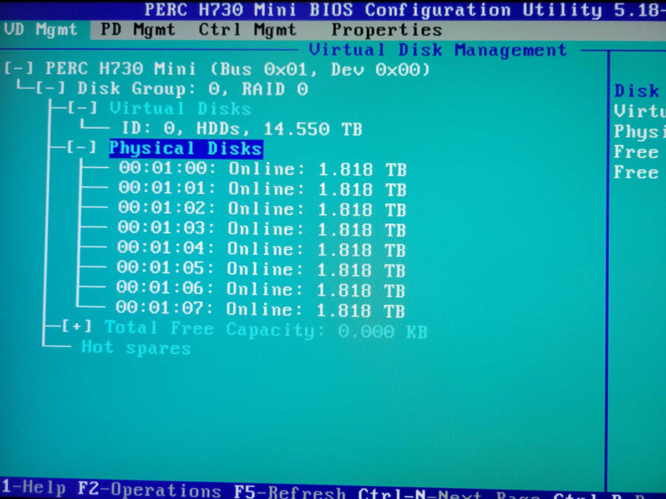 Dell R530, 1x Xeon E5-2630v3 2.40GHz 64GB DDR4 H730 Mini 8x 2TB SAS 2x PSU _