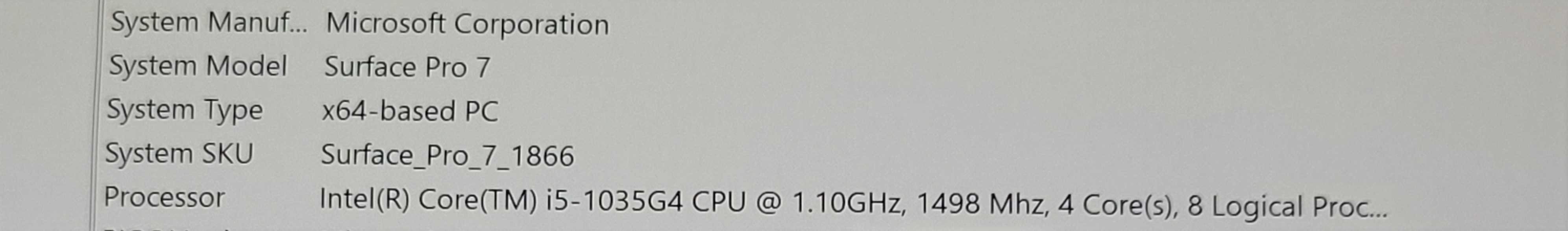 Microsoft Surface Pro 7 1866 | Core i5-1035G4 1.10GHz, 16GB DDR4, 256GB SSD Q_ Lap200