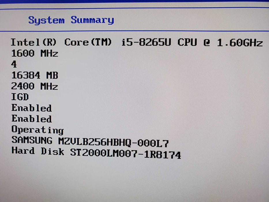 Lenovo ThinkCentre M630e i5-8265U 1.60GHz 16GB RAM 256GB NVMe 2TB HDD
