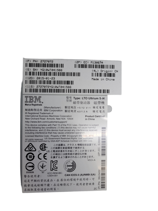 IBM LTO Ultrium 5-H (P2727072) Tape Drive %